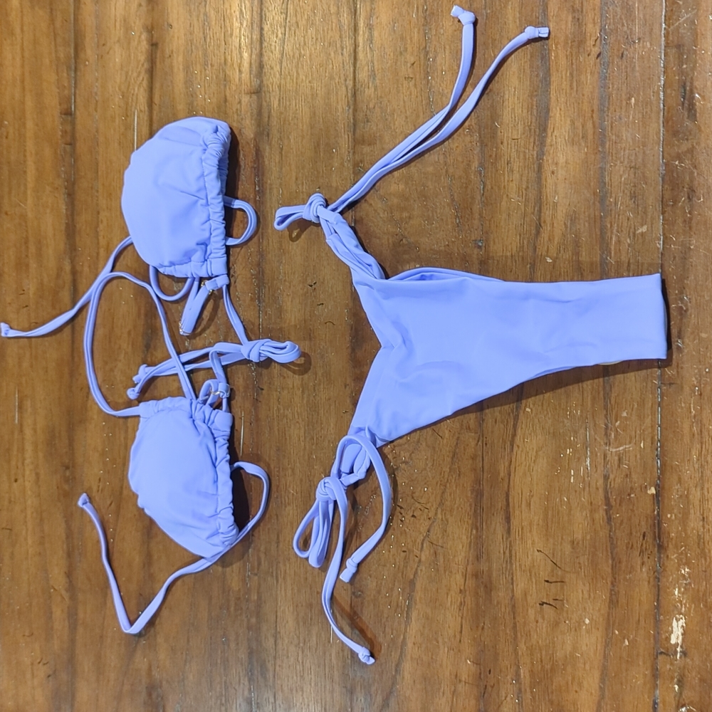 Haute Swimwear bikini size Large purple in color